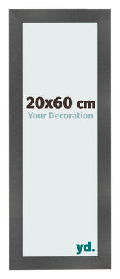 Cadre Photo 20x60cm Noir Argent Poli MDF Pisa De Face Mesure | Yourdecoration.fr