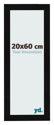 Cadre Photo 20x60cm Noir Argent Poli MDF Pisa De Face Mesure | Yourdecoration.fr