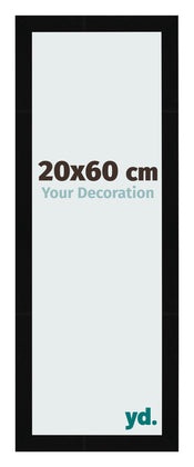 Cadre Photo 20x60cm Noir Brillant MDF Bologna De Face Mesure | Yourdecoration.fr