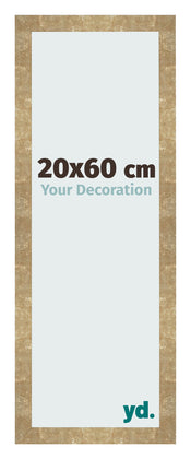 Cadre Photo 20x60cm Or Antique MDF Bologna De Face Mesure | Yourdecoration.fr