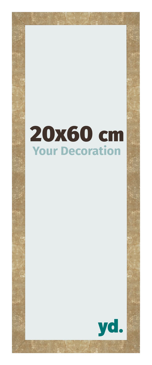 Cadre Photo 20x60cm Or Antique MDF Bologna De Face Mesure | Yourdecoration.fr