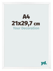 Cadre Photo 21x29 7 cm A4 Blanc Mat MDF Bologna De Face Mesure | Yourdecoration.fr