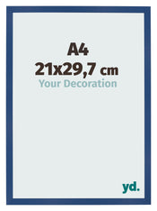 Cadre Photo 21x29 7 cm A4 Bleu Fonce MDF Bologna De Face Mesure | Yourdecoration.fr