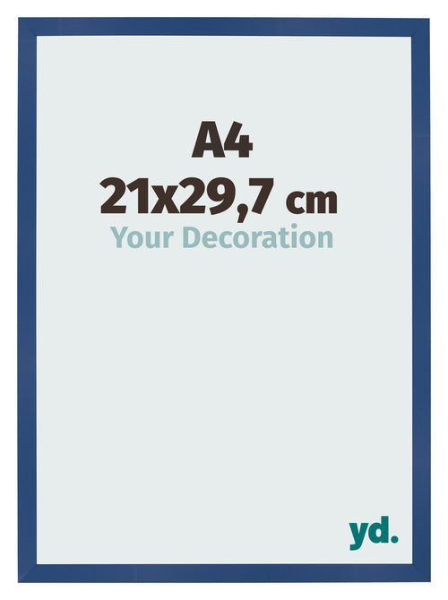 Cadre Photo 21x29 7 cm A4 Bleu Fonce MDF Bologna De Face Mesure | Yourdecoration.fr