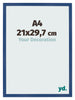 Cadre Photo 21x29 7 cm A4 Bleu Fonce MDF Bologna De Face Mesure | Yourdecoration.fr
