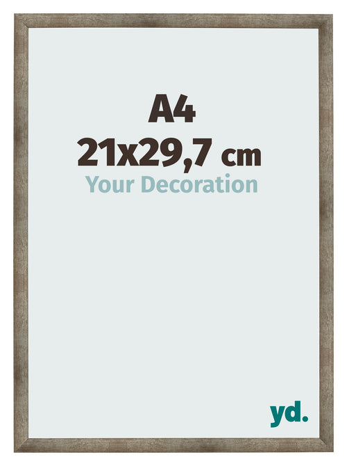 Cadre Photo 21x29 7 cm A4 Metal Vintage MDF Bologna De Face Mesure | Yourdecoration.fr