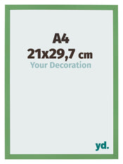 Cadre Photo 21x29 7 cm A4 Vert MDF Bologna De Face Mesure | Yourdecoration.fr