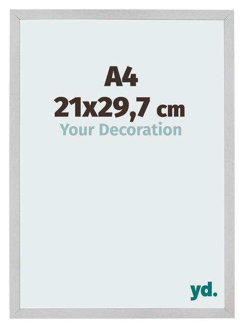 Cadre Photo 21x29 7cm A4 Acier Inoxydable MDF Bologna De Face Mesure | Yourdecoration.fr