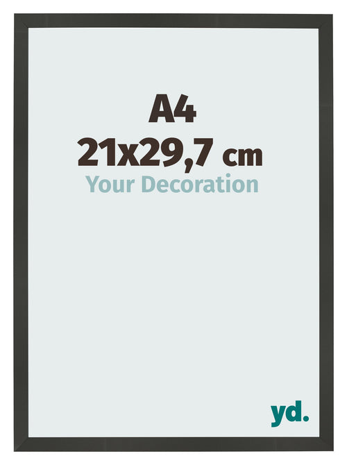 Cadre Photo 21x29 7cm A4 Anthracite MDF Bologna De Face Mesure | Yourdecoration.fr