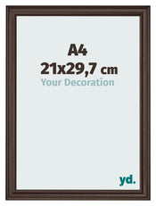 Cadre Photo 21x29 7cm A4 Chene Fonce MDF Lazio De Face Mesure | Yourdecoration.fr