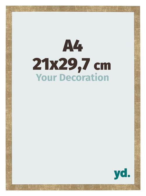 Cadre Photo 21x29 7cm A4 Or Antique MDF Bologna De Face Mesure | Yourdecoration.fr