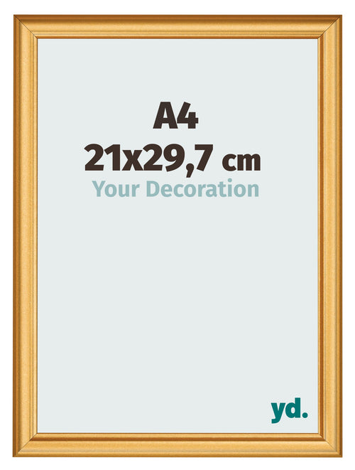 Cadre Photo 21x29 7cm A4 Or Mat MDF Lazio De Face Mesure | Yourdecoration.fr
