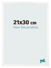 Cadre Photo 21x30 cm Blanc Brillant MDF Bologna De Face Mesure | Yourdecoration.fr