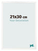 Cadre Photo 21x30 cm Blanc Brillant MDF Bologna De Face Mesure | Yourdecoration.fr