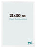Cadre Photo 21x30 cm Blanc Mat MDF Bologna De Face Mesure | Yourdecoration.fr
