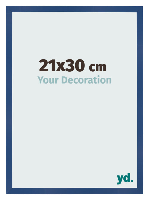 Cadre Photo 21x30 cm Bleu Fonce MDF Bologna De Face Mesure | Yourdecoration.fr