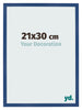 Cadre Photo 21x30 cm Bleu Fonce MDF Bologna De Face Mesure | Yourdecoration.fr