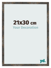 Cadre Photo 21x30 cm Metal Oxyde MDF Bologna De Face Mesure | Yourdecoration.fr