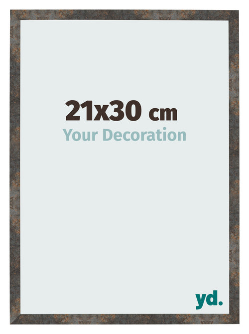 Cadre Photo 21x30 cm Metal Oxyde MDF Bologna De Face Mesure | Yourdecoration.fr