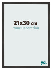 Cadre Photo 21x30 cm Noir Mat MDF Bologna De Face Mesure | Yourdecoration.fr