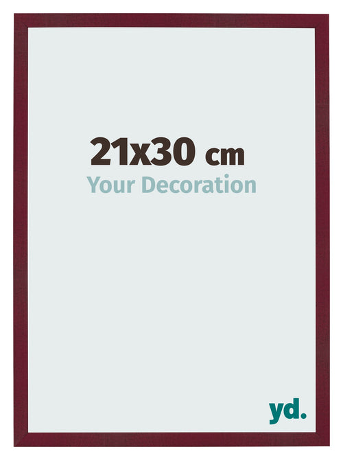 Cadre Photo 21x30 cm Vin Rouge Patine MDF Bologna De Face Mesure | Yourdecoration.fr