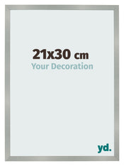 Cadre Photo 21x30cm Aluminium Brossé MDF Bologna De Face Mesure | Yourdecoration.fr