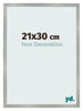 Cadre Photo 21x30cm Aluminium Brossé MDF Bologna De Face Mesure | Yourdecoration.fr