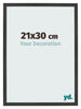 Cadre Photo 21x30cm Anthracite MDF Bologna De Face Mesure | Yourdecoration.fr