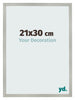 Cadre Photo 21x30cm Argent Mat MDF Bologna De Face Mesure | Yourdecoration.fr