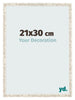 Cadre Photo 21x30cm Blanc Vintage MDF Bologna De Face Mesure | Yourdecoration.fr
