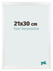 Cadre Photo 21x30cm Blanc Vintage MDF Pisa De Face Mesure | Yourdecoration.fr