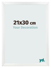 Cadre Photo 21x30cm Blanc Vintage MDF Pisa De Face Mesure | Yourdecoration.fr