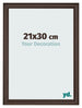 Cadre Photo 21x30cm Chene Fonce MDF Lazio De Face Mesure | Yourdecoration.fr
