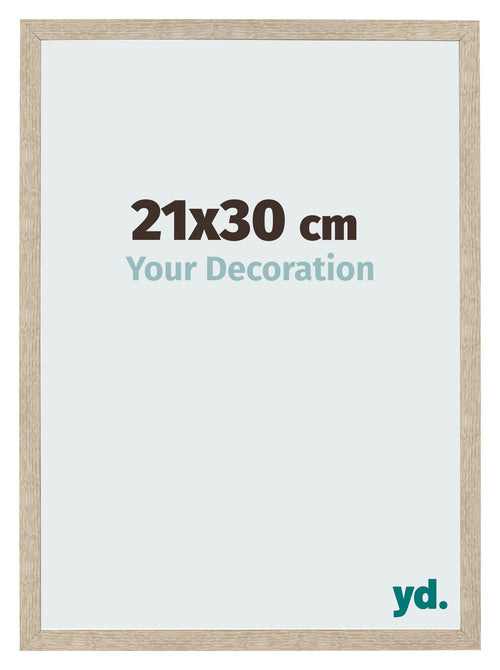 Cadre Photo 21x30cm Chêne Sonoma MDF Bologna De Face Mesure | Yourdecoration.fr