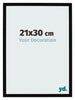 Cadre Photo 21x30cm Noir Brillant MDF Bologna De Face Mesure | Yourdecoration.fr