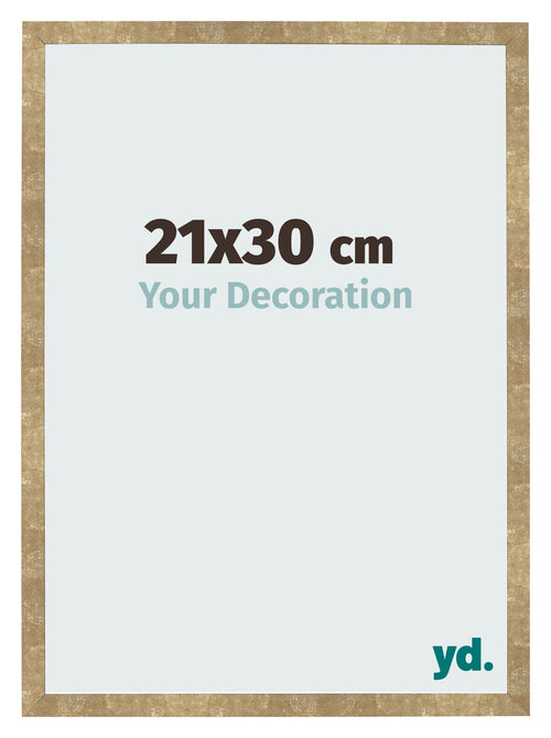 Cadre Photo 21x30cm Or Antique MDF Bologna De Face Mesure | Yourdecoration.fr