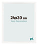 Cadre Photo 24x30 cm Blanc Brillant MDF Bologna De Face Mesure | Yourdecoration.fr