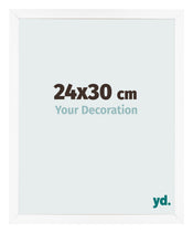 Cadre Photo 24x30 cm Blanc Mat MDF Bologna De Face Mesure | Yourdecoration.fr
