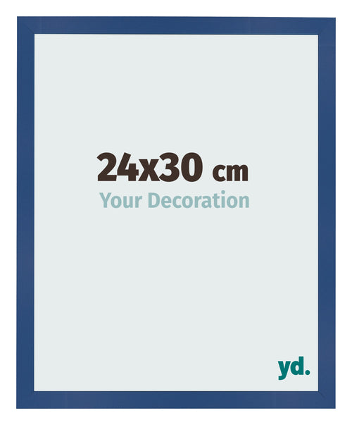 Cadre Photo 24x30 cm Bleu Fonce MDF Bologna De Face Mesure | Yourdecoration.fr