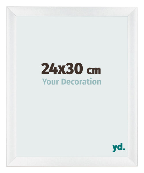 Cadre Photo 24x30cm Blanc Vintage MDF Pisa De Face Mesure | Yourdecoration.fr