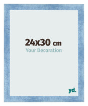 Cadre Photo 24x30cm Bleu Brillant Patine MDF Pisa De Face Mesure | Yourdecoration.fr
