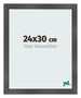 Cadre Photo 24x30cm Noir Argent Poli MDF Pisa De Face Mesure | Yourdecoration.fr