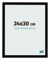 Cadre Photo 24x30cm Noir Brillant MDF Bologna De Face Mesure | Yourdecoration.fr