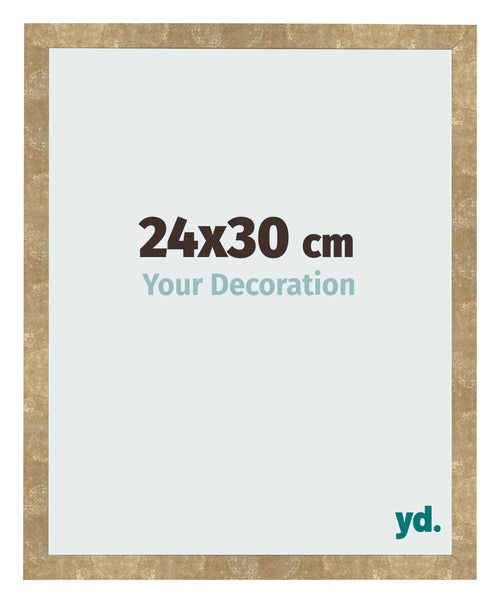 Cadre Photo 24x30cm Or Antique MDF Bologna De Face Mesure | Yourdecoration.fr