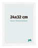 Cadre Photo 24x32 cm Blanc Brillant MDF Bologna De Face Mesure | Yourdecoration.fr