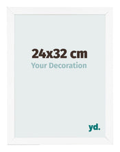 Cadre Photo 24x32 cm Blanc Mat MDF Bologna De Face Mesure | Yourdecoration.fr