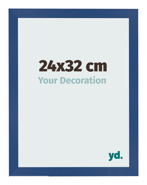 Cadre Photo 24x32 cm Bleu Fonce MDF Bologna De Face Mesure | Yourdecoration.fr