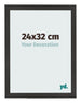 Cadre Photo 24x32 cm Noir Mat MDF Bologna De Face Mesure | Yourdecoration.fr