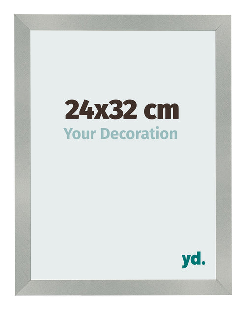 Cadre Photo 24x32cm Aluminium Brossé MDF Bologna De Face Mesure | Yourdecoration.fr