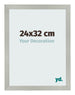 Cadre Photo 24x32cm Argent Mat MDF Bologna De Face Mesure | Yourdecoration.fr